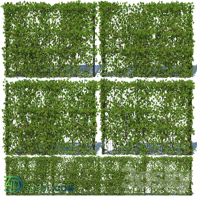 Metal Fence 3D H 203 with Ivy v3 3D Models