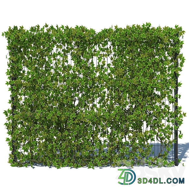 Metal Fence 3D H 203 with Ivy v3 3D Models