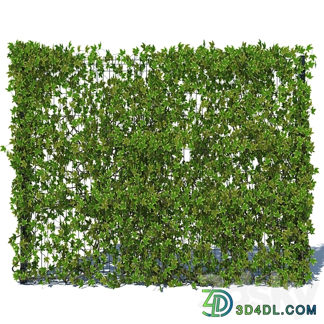 Metal Fence 3D H 203 with Ivy v3 3D Models
