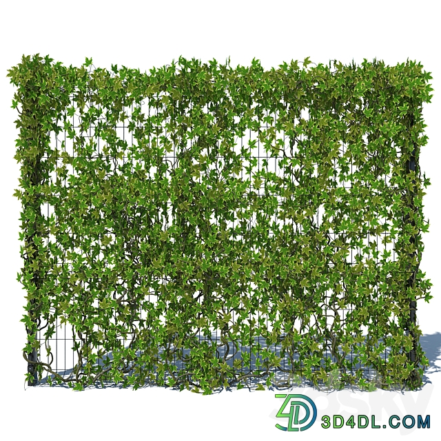 Metal Fence 3D H 203 with Ivy v3 3D Models
