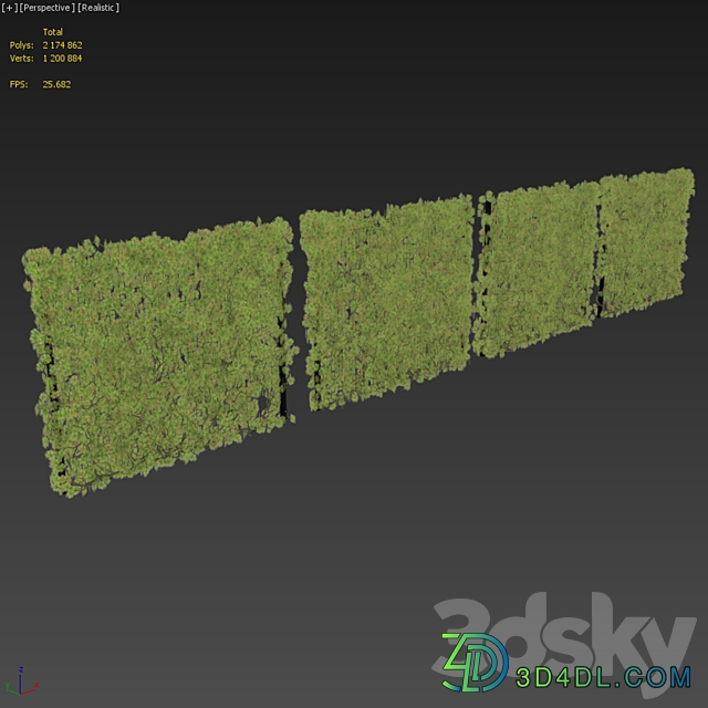 Metal Fence 3D H 203 with Ivy v3 3D Models