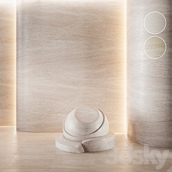 Travertine stone set seamless 02 3D Models 