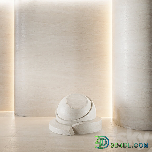 Travertine stone set seamless 02 3D Models