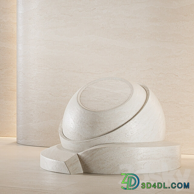 Travertine stone set seamless 02 3D Models