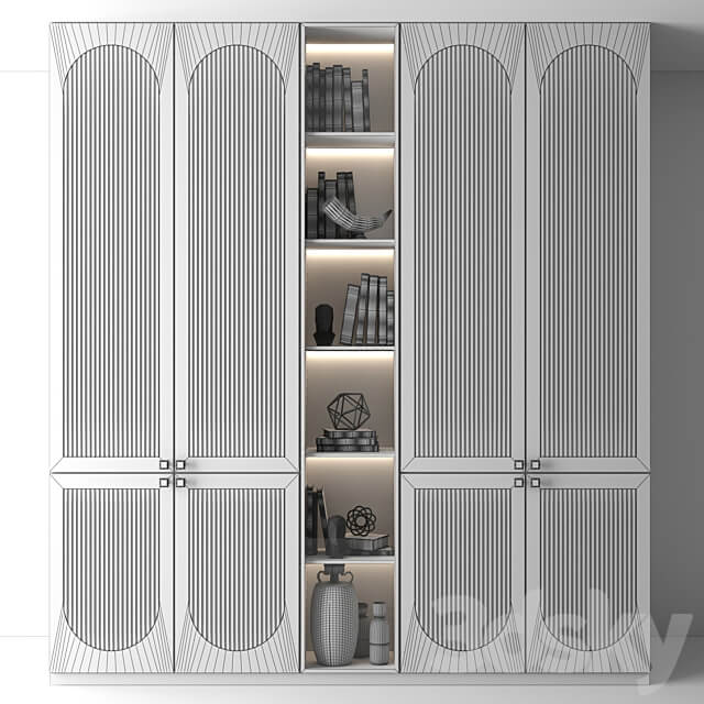 Neoclassical wardrobe 09 Wardrobe Display cabinets 3D Models