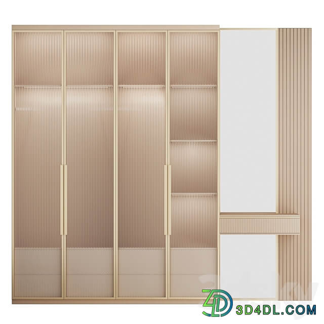 Cupboard set 6 Wardrobe Display cabinets 3D Models