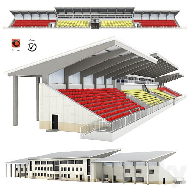 Sports tribune for spectators 3D Models