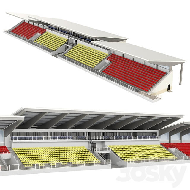 Sports tribune for spectators 3D Models