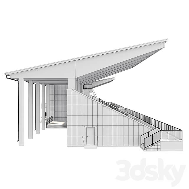 Sports tribune for spectators 3D Models