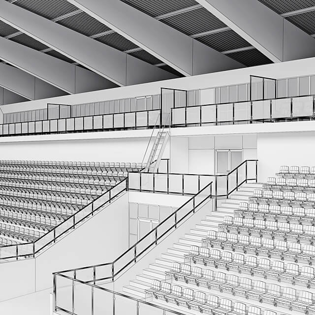 Sports tribune for spectators 3D Models