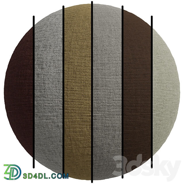 FB491 Furniture fabrics Vesta Decobel brand one design and 6 different colors 4K 3D Models