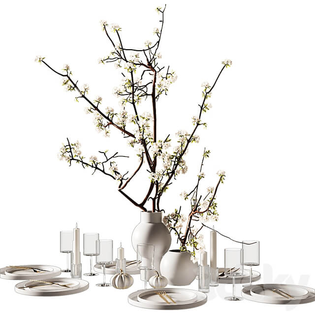 table setting modern style 3D Models