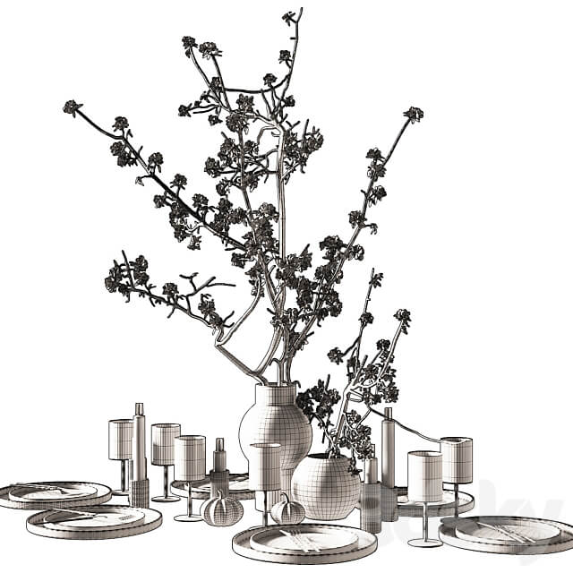 table setting modern style 3D Models