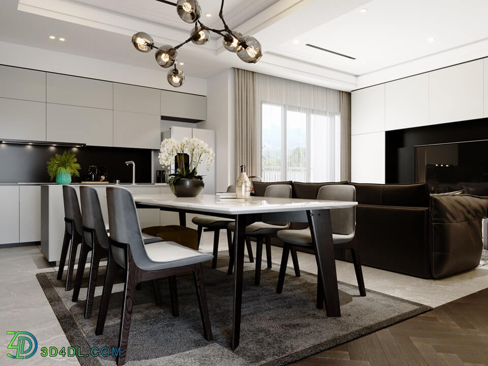 3D Interior Kitchen- Livingroom 28 Scenes 3dsmax By Nhat Hung 