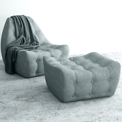 Tisno Armchair amp Pouf 