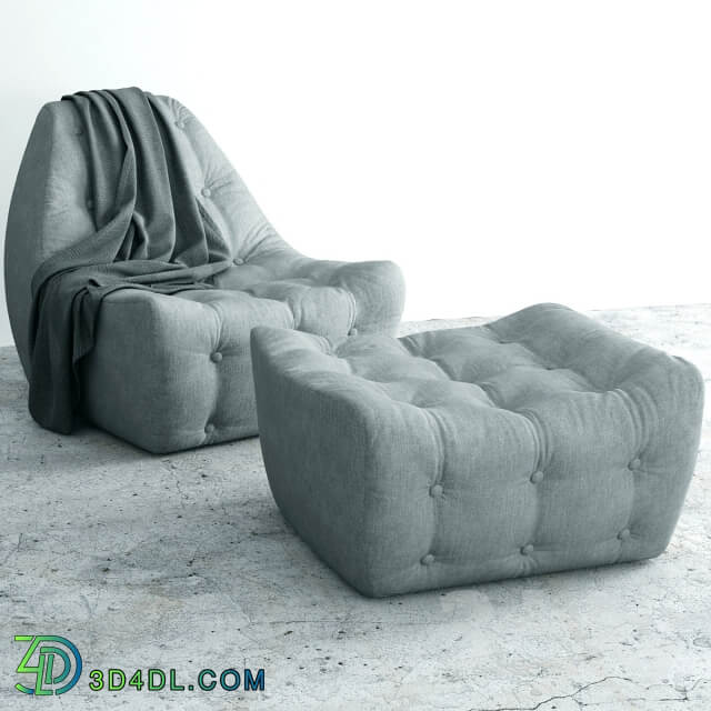 Tisno Armchair amp Pouf