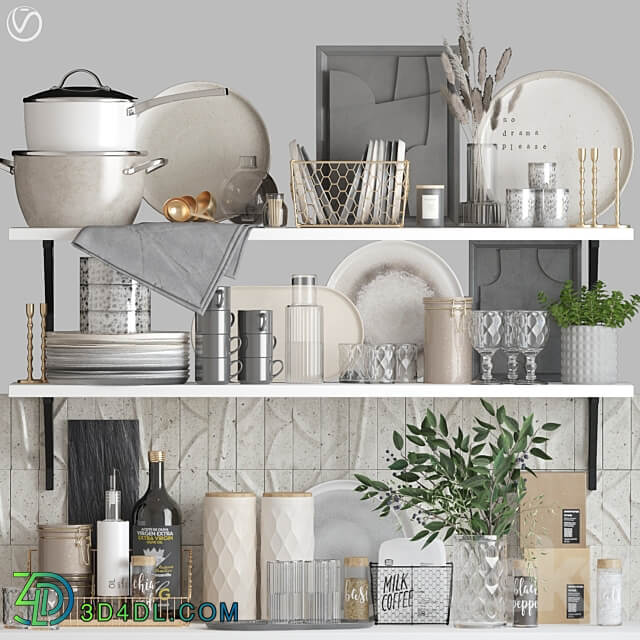 Decorative set for the kitchen 16. Vray 3D Models