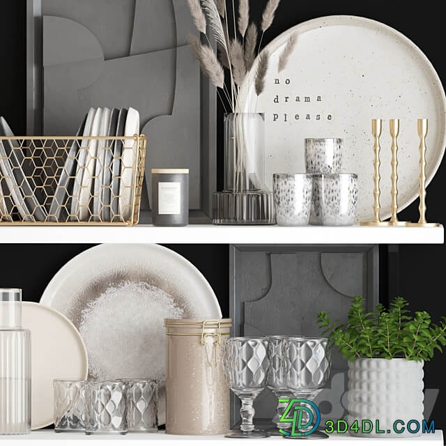 Decorative set for the kitchen 16. Vray 3D Models