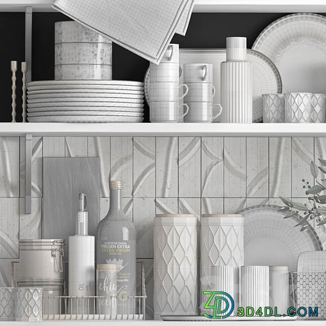 Decorative set for the kitchen 16. Vray 3D Models