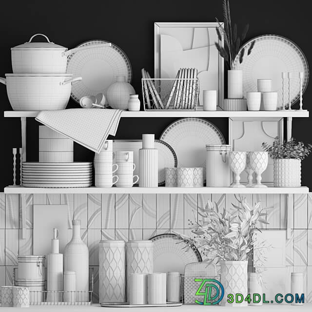 Decorative set for the kitchen 16. Vray 3D Models