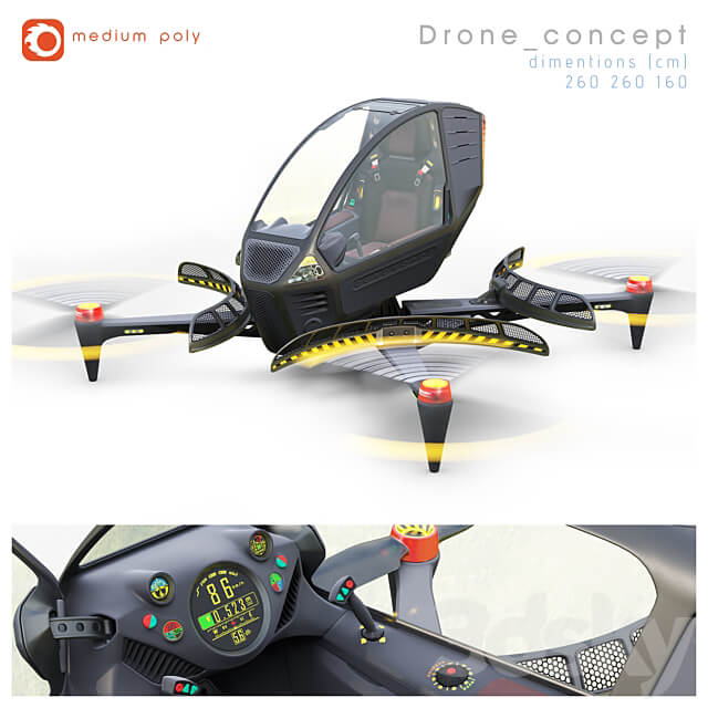 Drone concept 3D Models
