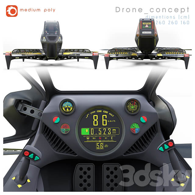 Drone concept 3D Models