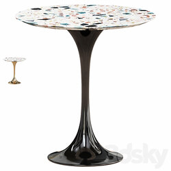 Jedison 20 Round Terrazzo Side Table In Gold Terrazzo 3D Models 