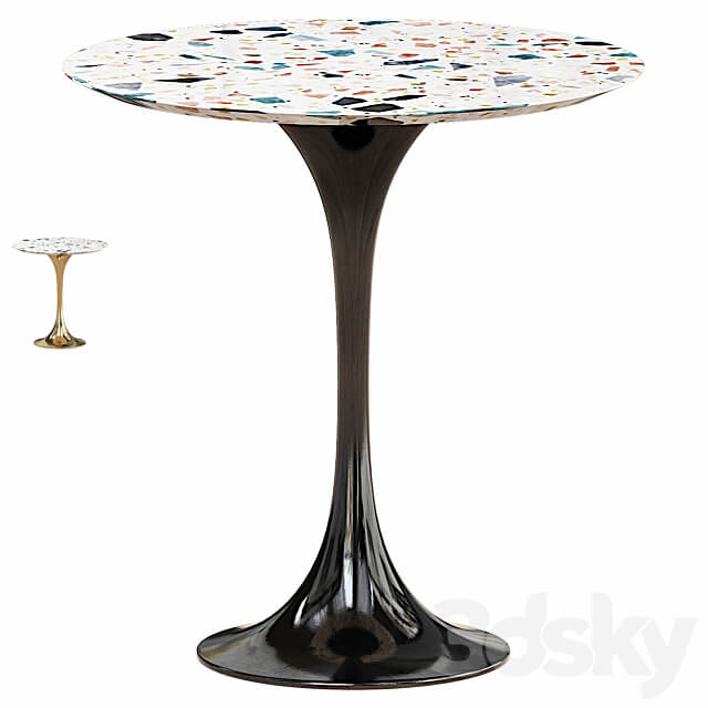 Jedison 20 Round Terrazzo Side Table In Gold Terrazzo 3D Models