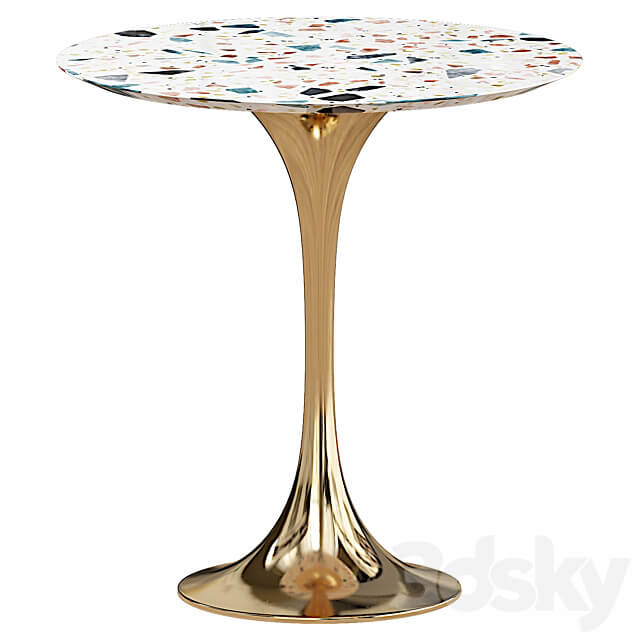 Jedison 20 Round Terrazzo Side Table In Gold Terrazzo 3D Models