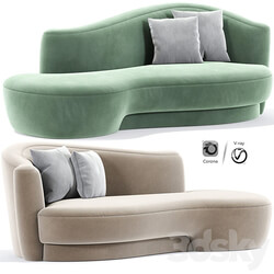 Mid Century Modern Sculptural Curved Sofa By Weiman 3D Models 
