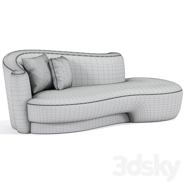 Mid Century Modern Sculptural Curved Sofa By Weiman 3D Models