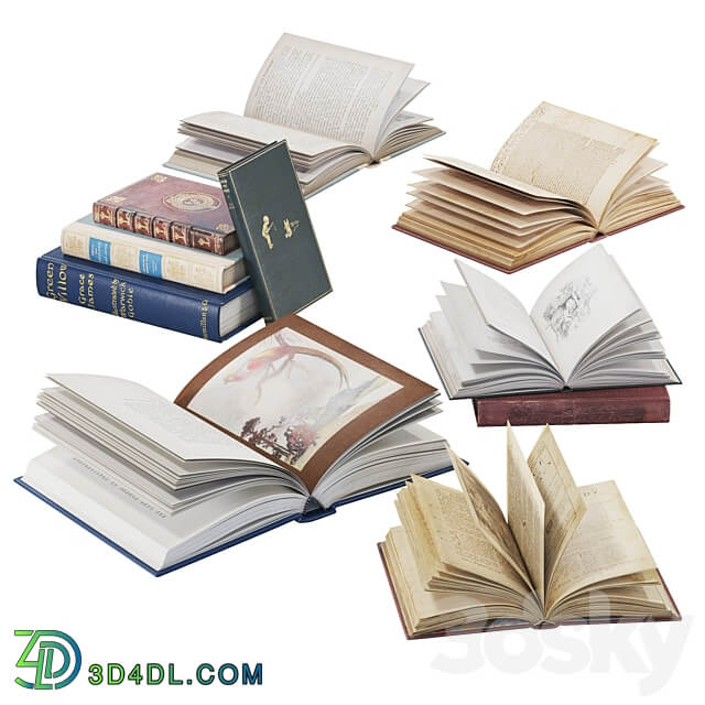 Open Books Collection set 5 3D Models