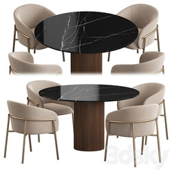 Ostinato table Rimo chair Dining set Table Chair 3D Models 