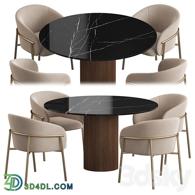 Ostinato table Rimo chair Dining set Table Chair 3D Models
