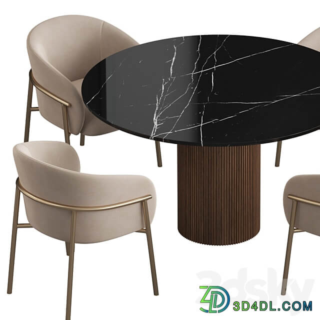 Ostinato table Rimo chair Dining set Table Chair 3D Models