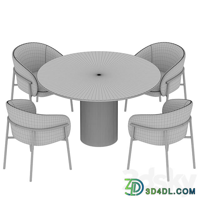 Ostinato table Rimo chair Dining set Table Chair 3D Models