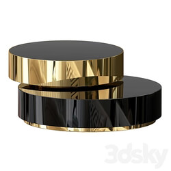Glass round coffee table with marble surface for living room 3D Models 
