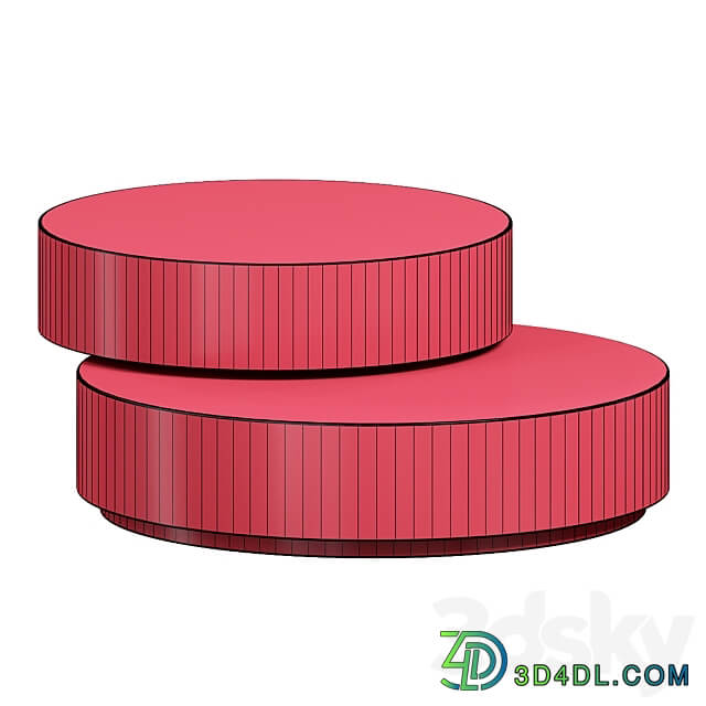 Glass round coffee table with marble surface for living room 3D Models