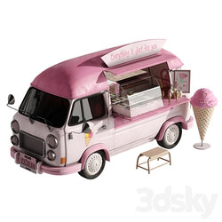 Foodtruck ice cream set 2 3D Models 