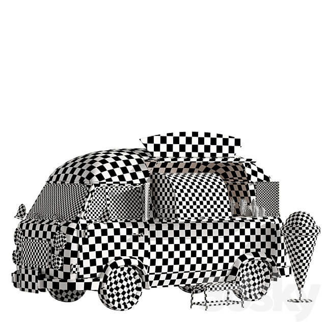 Foodtruck ice cream set 2 3D Models
