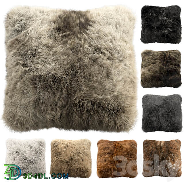 Fur pillow set 2 3D Models