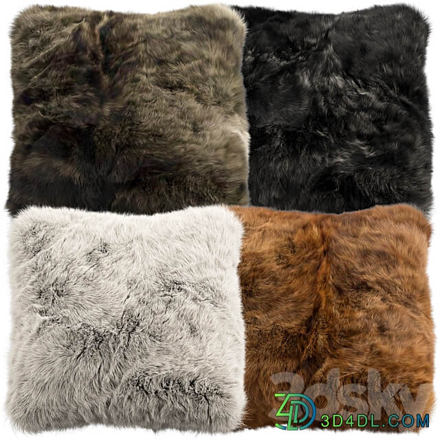 Fur pillow set 2 3D Models