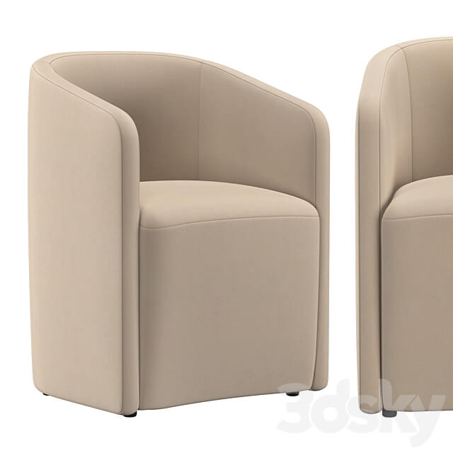 AURELIE BARRELBACK FABRIC ARMCHAIR 3D Models