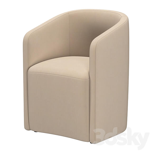 AURELIE BARRELBACK FABRIC ARMCHAIR 3D Models