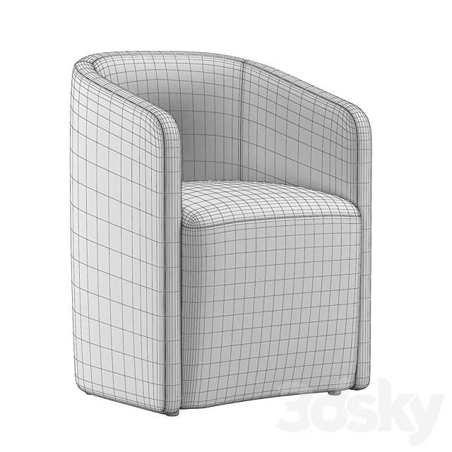 AURELIE BARRELBACK FABRIC ARMCHAIR 3D Models