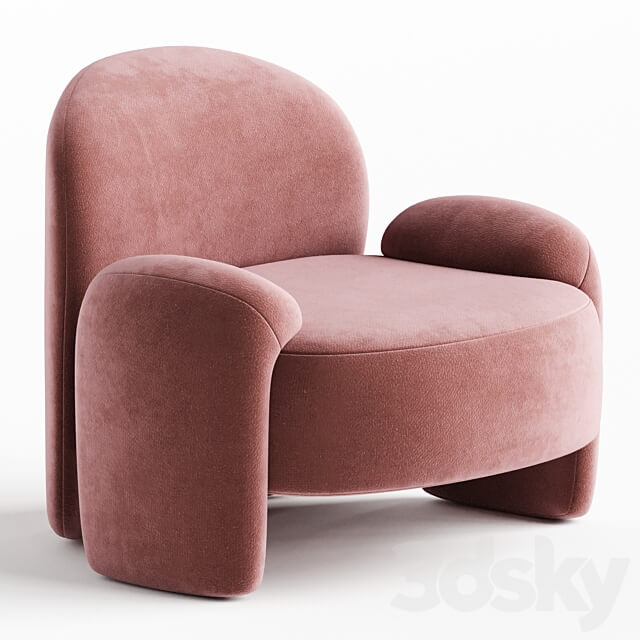 Paolo Castelli AMA Upholstered cotton armchair 3D Models