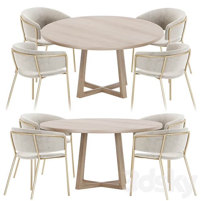Dining set 19 Table Chair 3D Models