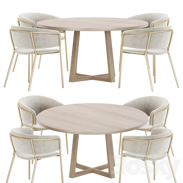 Dining set 19 Table Chair 3D Models