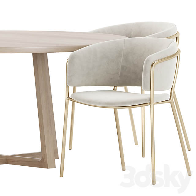 Dining set 19 Table Chair 3D Models