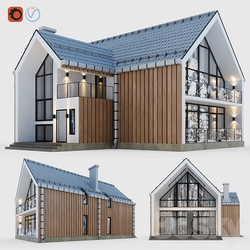 Barnhouse with terraces and balconies 3D Models 